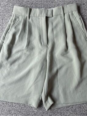 Wilfred Sage Green Tailored High-Rise Shorts - Effortless